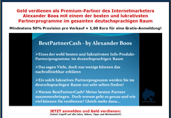 BestPartnerCash - Der neue Partner-Bereich von Alexander Boos
