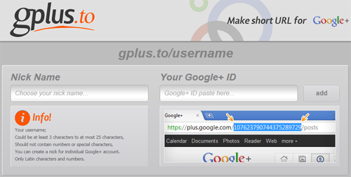 Der Service gplus.to ermöglicht kurze Vanity-URLs für Google Plus Profile